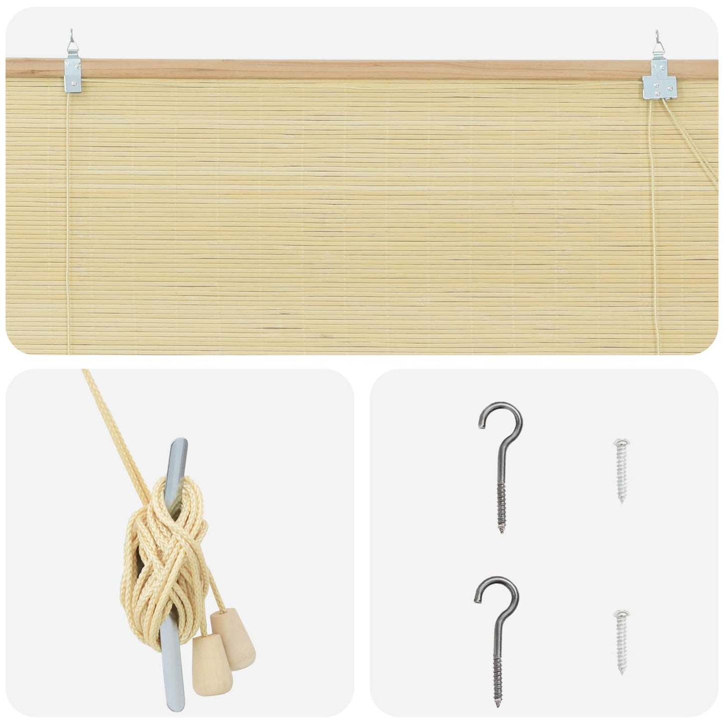 vidaXL Roller Blind Natural 130 x 160 cm Bamboo