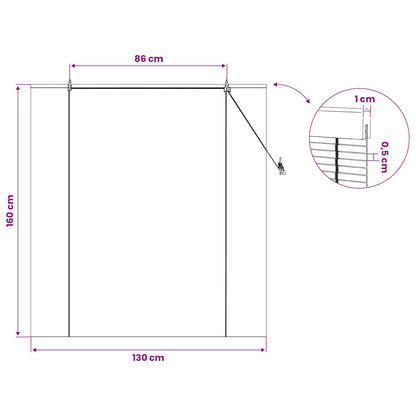 vidaXL Roller Blind Natural 130 x 160 cm Bamboo