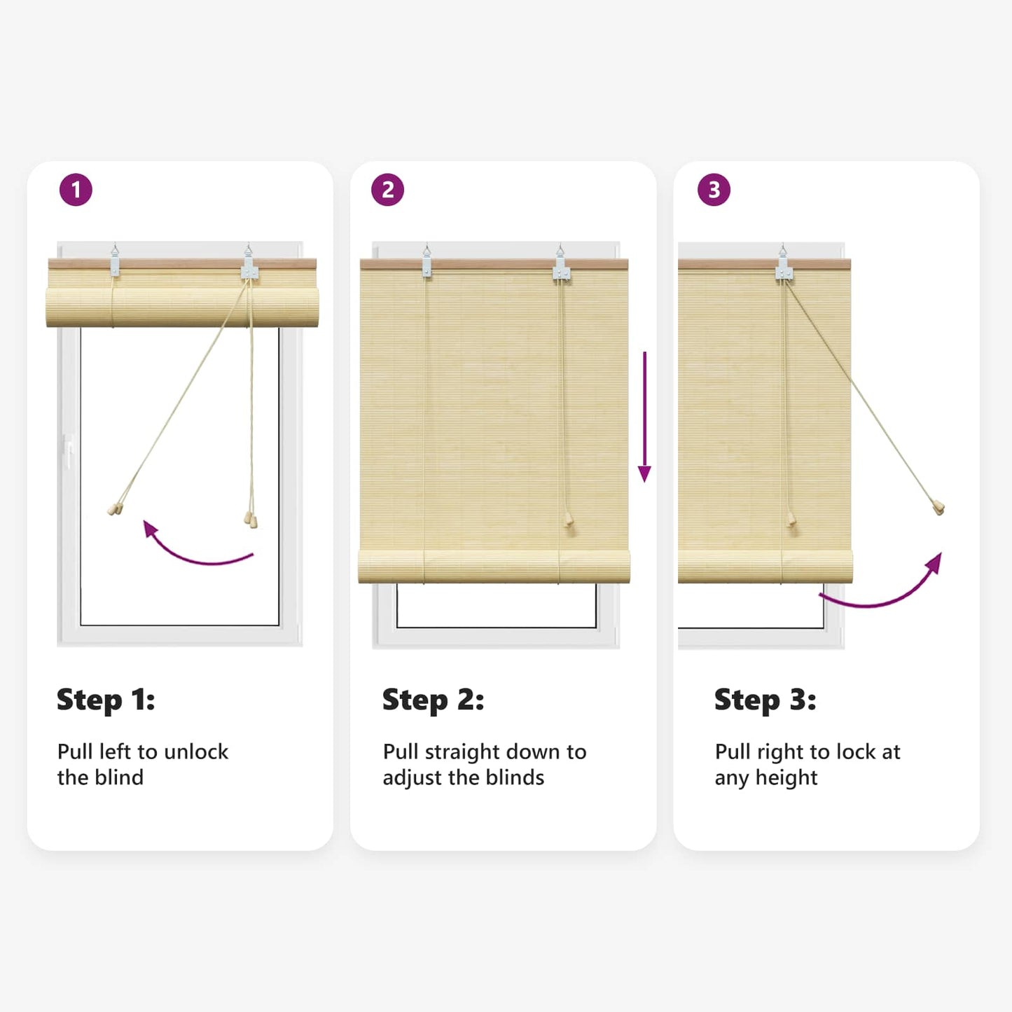 vidaXL Roller Blind Natural 130 x 220 cm Bamboo