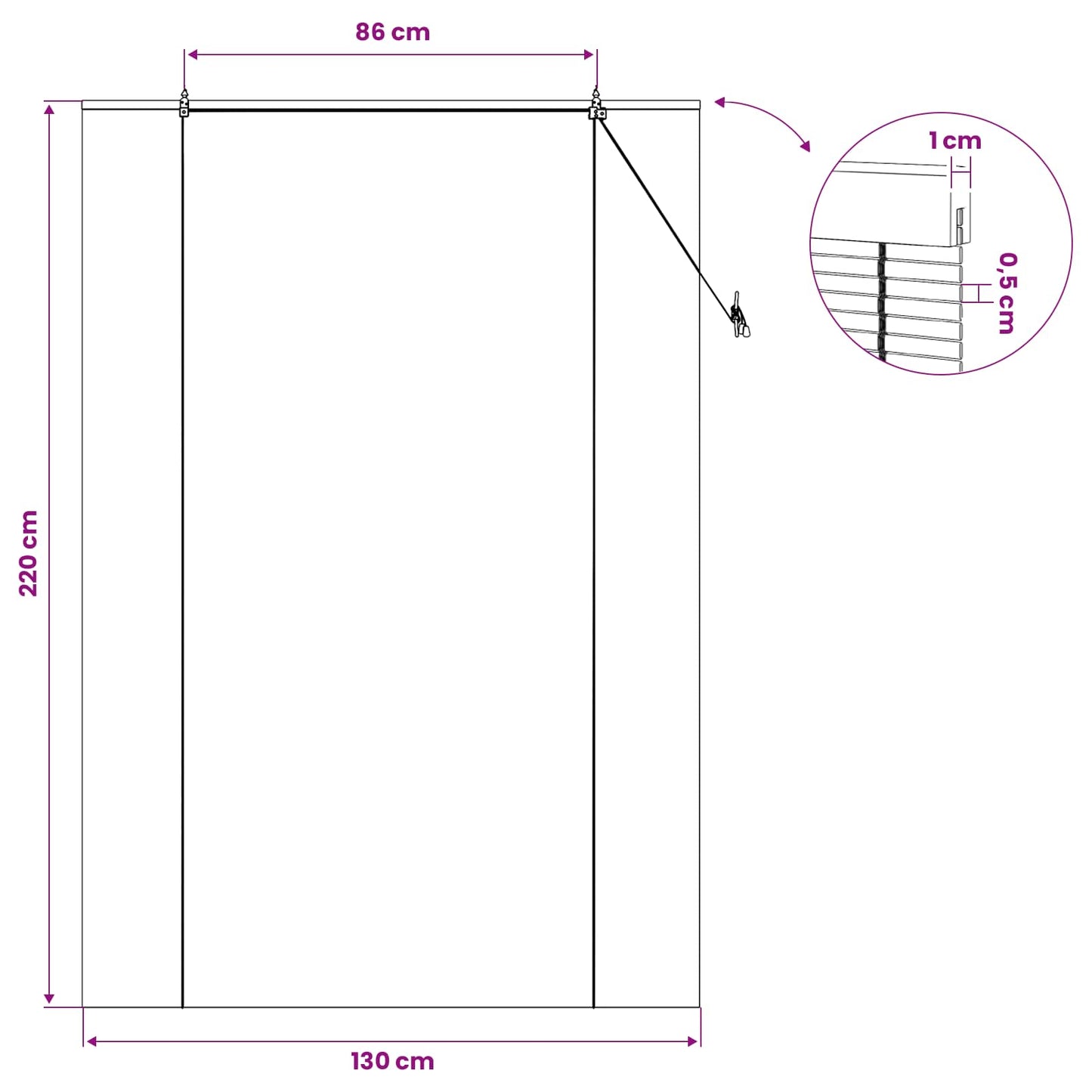 vidaXL Roller Blind Natural 130 x 220 cm Bamboo