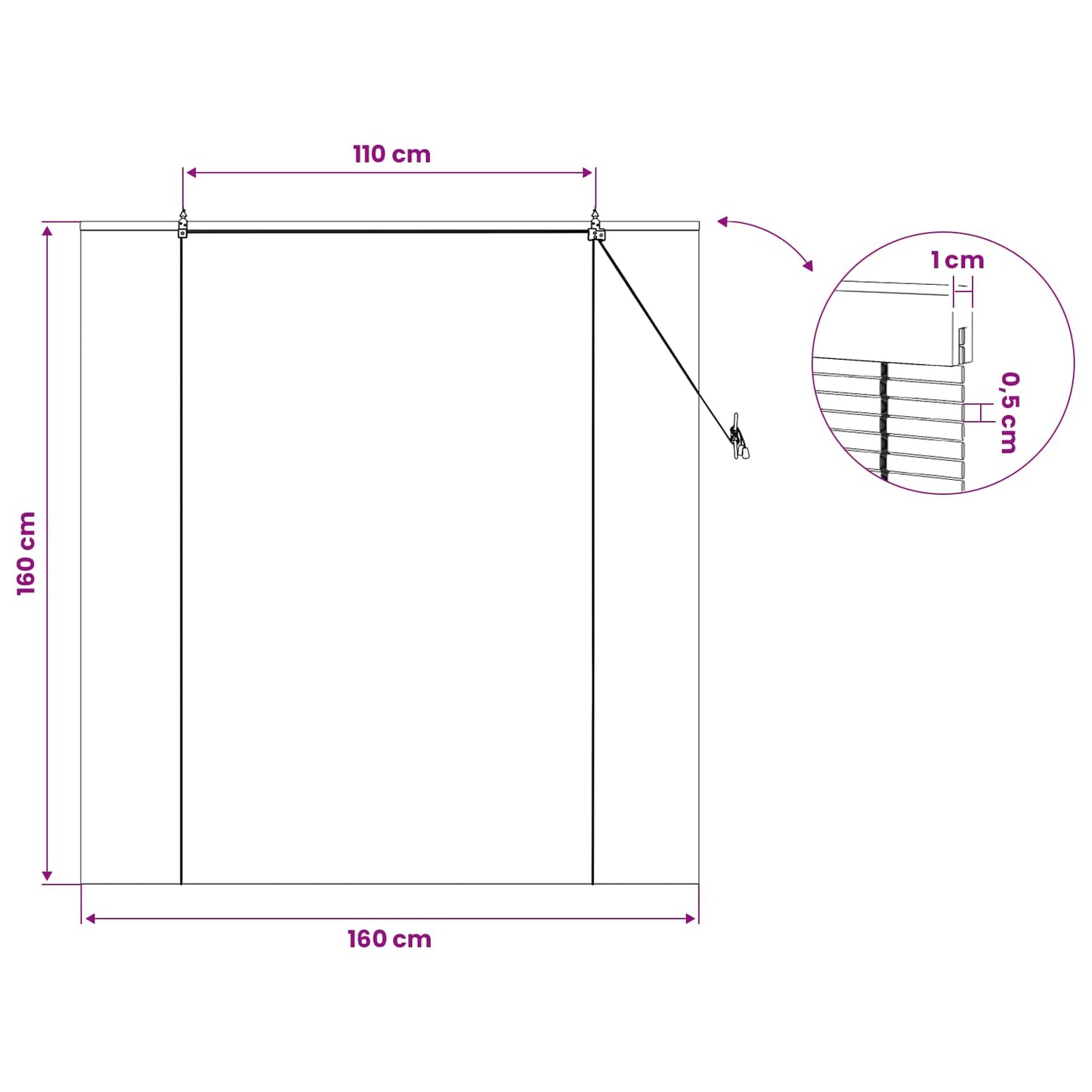 vidaXL Roller Blind Natural 160 x 160 cm Bamboo