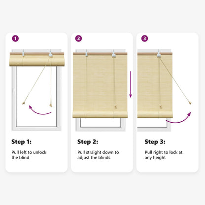 vidaXL Roller Blind Natural 160 x 220 cm Bamboo