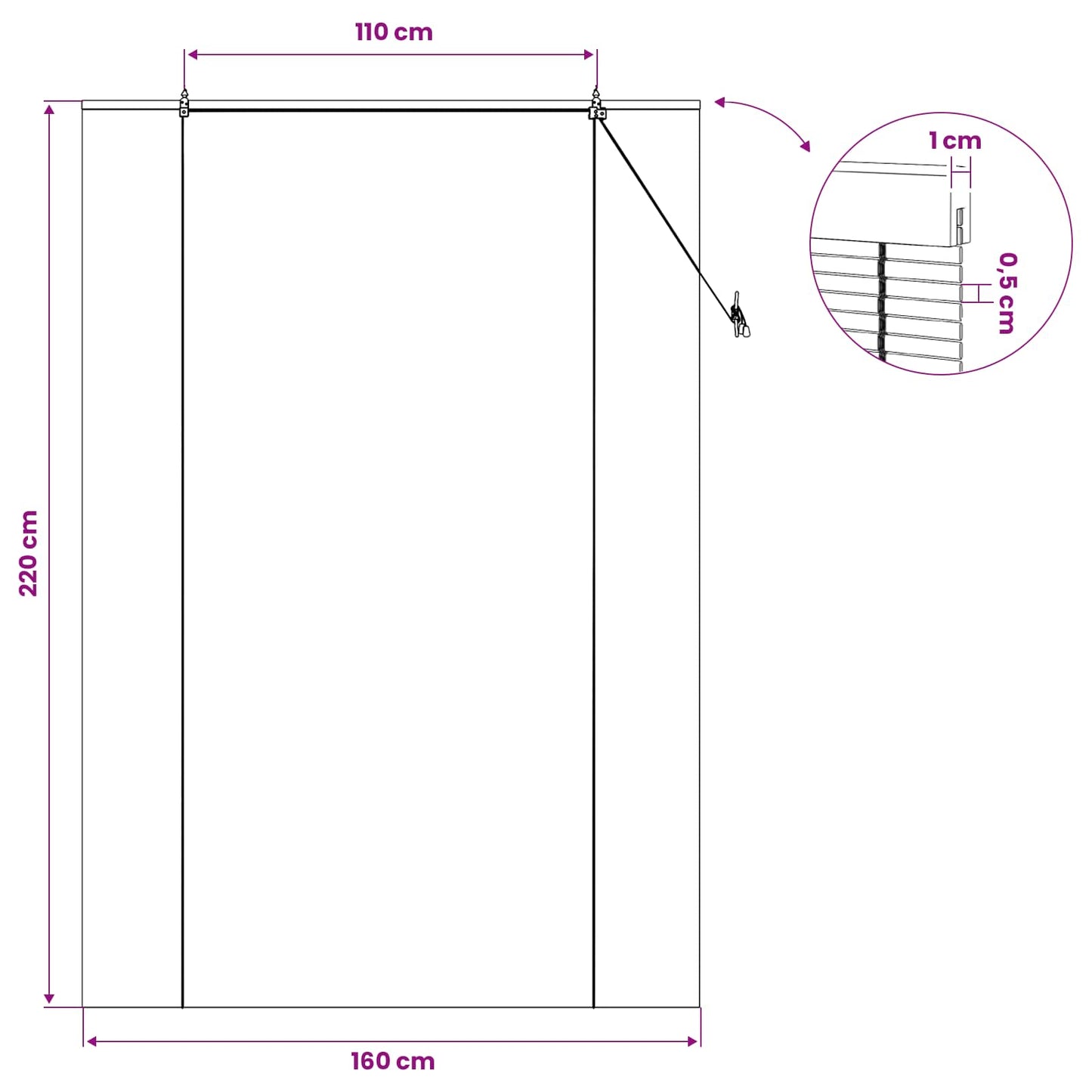 vidaXL Roller Blind Natural 160 x 220 cm Bamboo