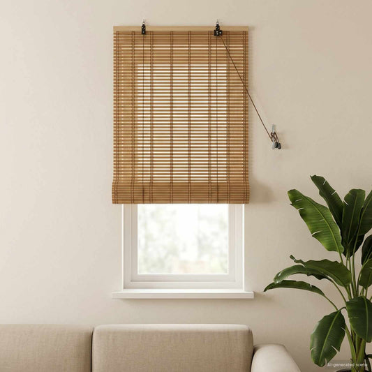vidaXL Roller Blind Natural and Brown 50 x 160 cm Bamboo