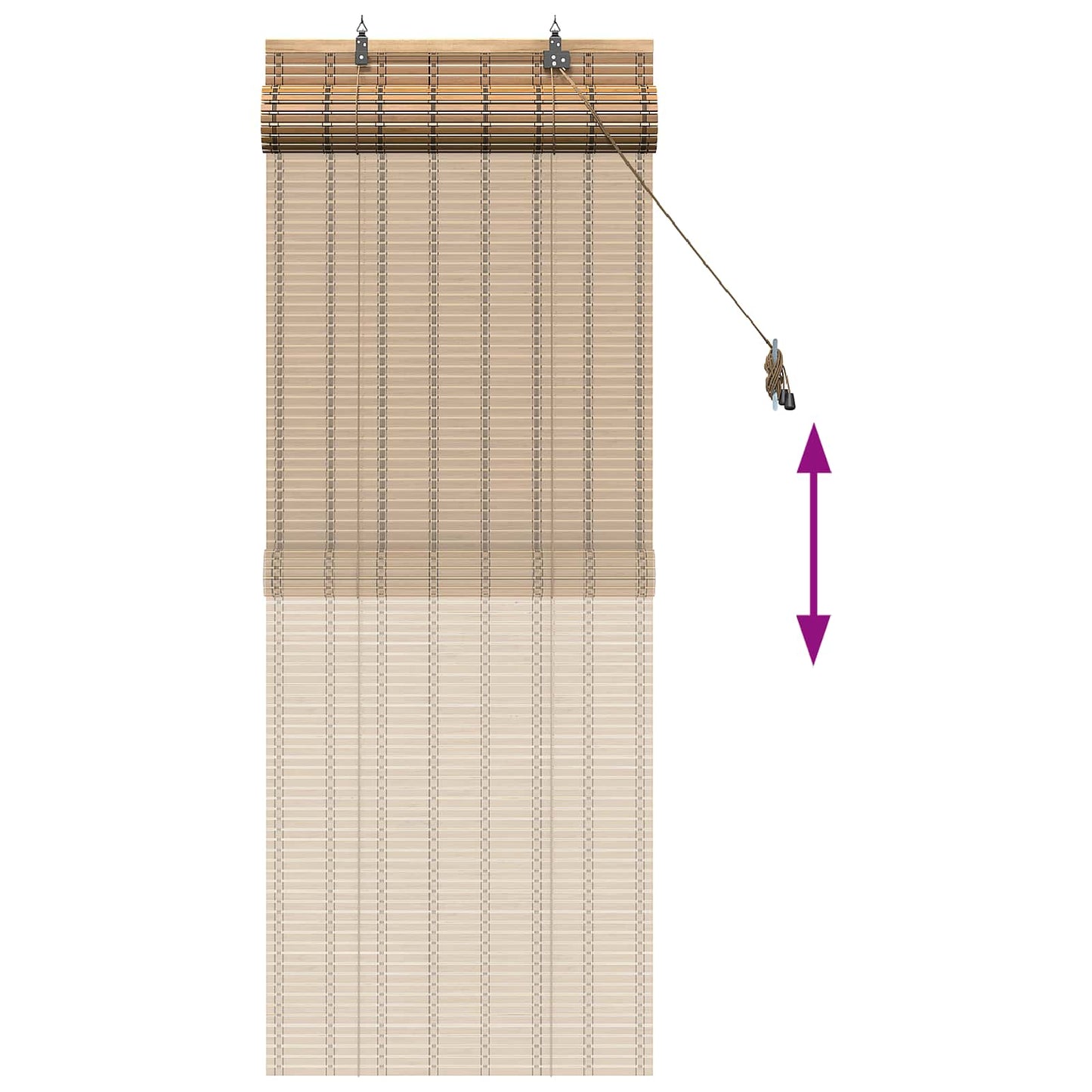 vidaXL Roller Blind Natural and Brown 50 x 160 cm Bamboo