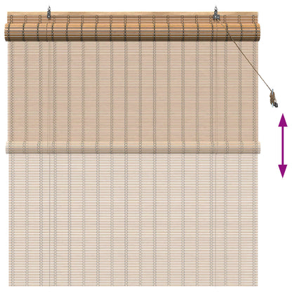 vidaXL Roller Blind Natural and Brown 130 x 160 cm Bamboo