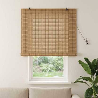 vidaXL Roller Blind Natural and Brown 160 x 160 cm Bamboo