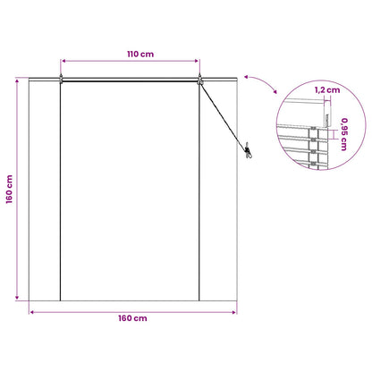 vidaXL Roller Blind Natural and Brown 160 x 160 cm Bamboo
