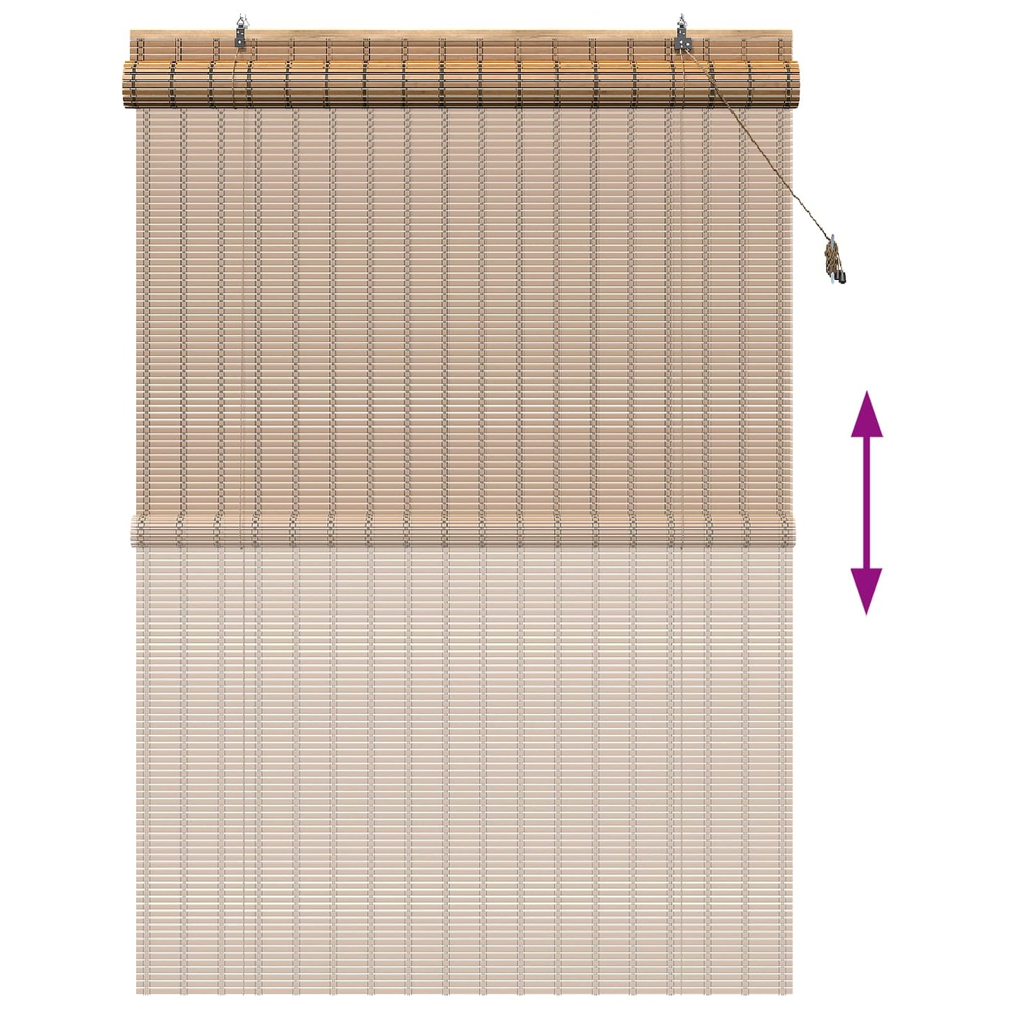 vidaXL Roller Blind Natural and Brown 160 x 220 cm Bamboo