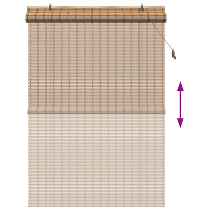 vidaXL Roller Blind Natural and Brown 160 x 220 cm Bamboo