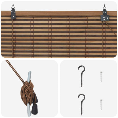 vidaXL Roller Blind Brown 40 x 220 cm Bamboo