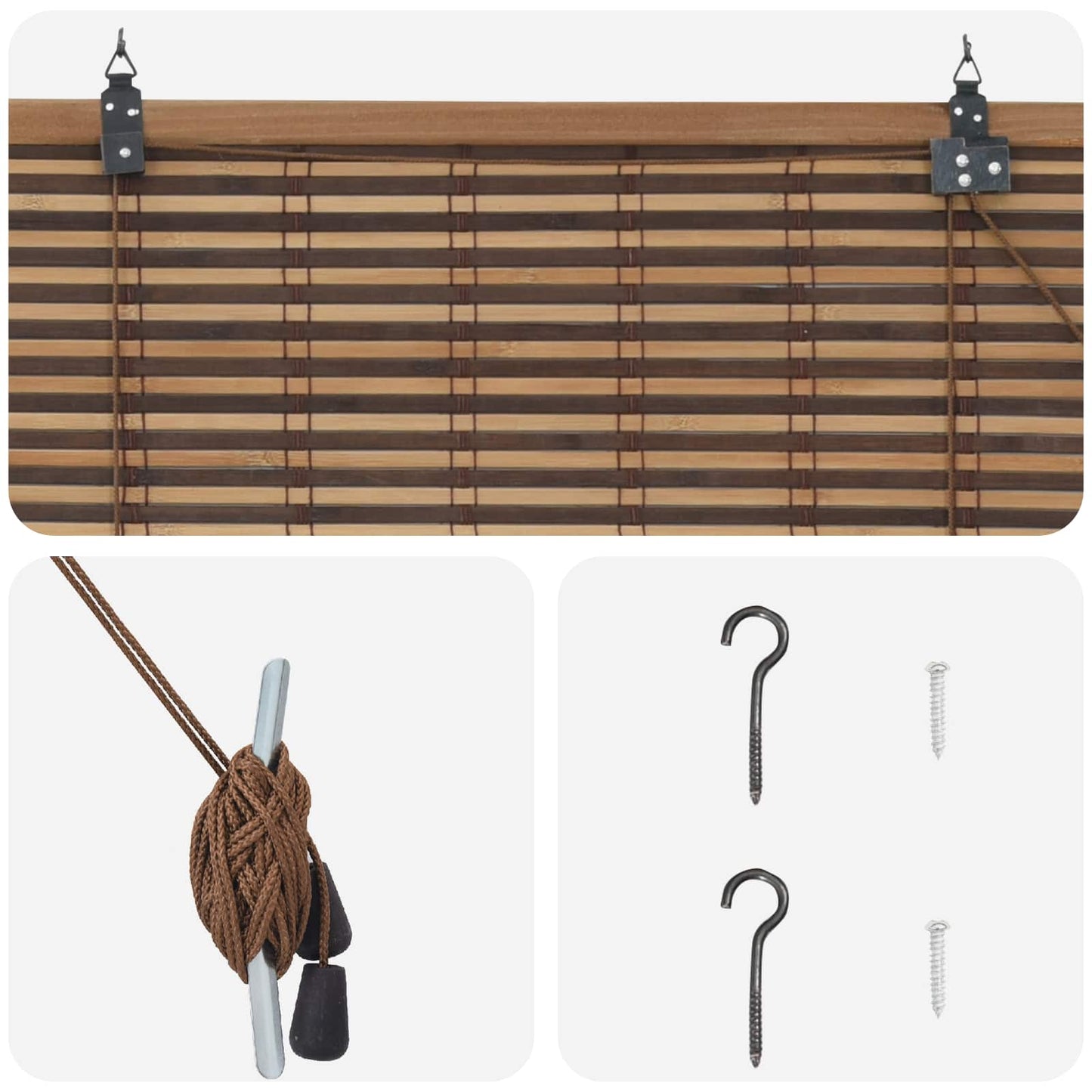 vidaXL Roller Blind Brown 50 x 160 cm Bamboo