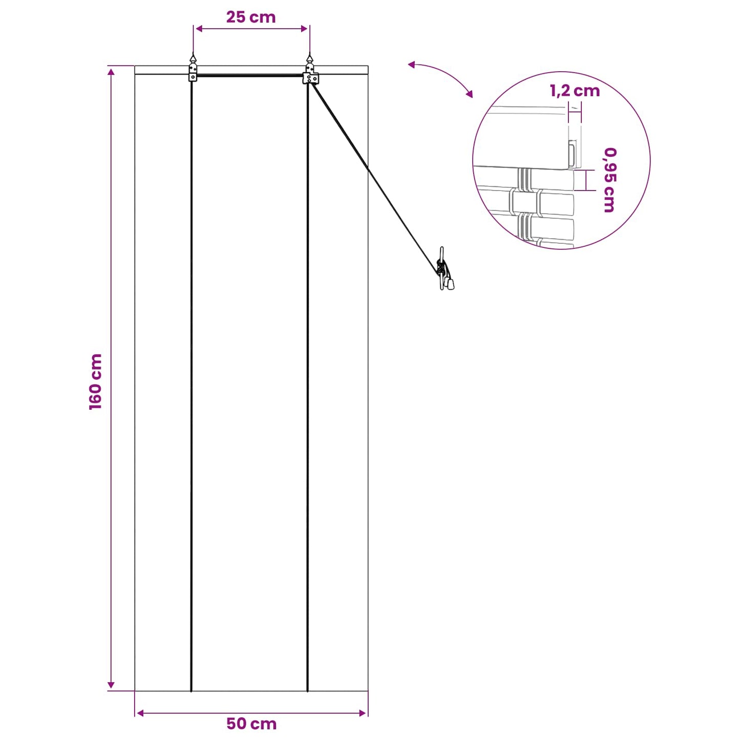 vidaXL Roller Blind Brown 50 x 160 cm Bamboo