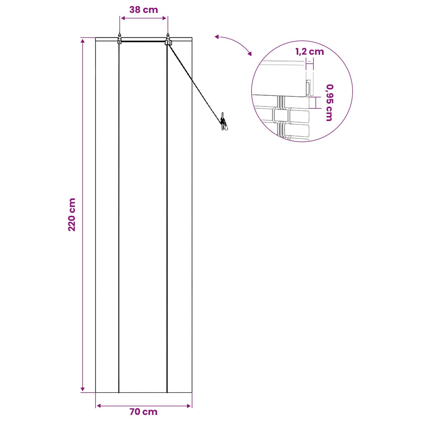 vidaXL Roller Blind Brown 70 x 220 cm Bamboo