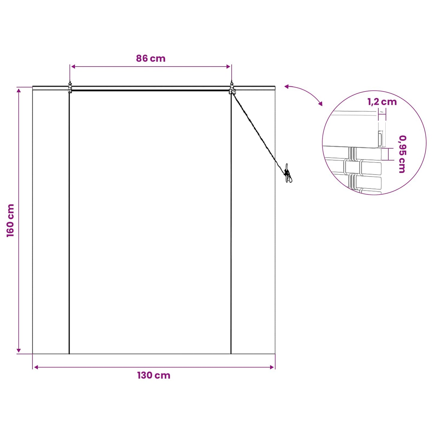 vidaXL Roller Blind Brown 130 x 160 cm Bamboo