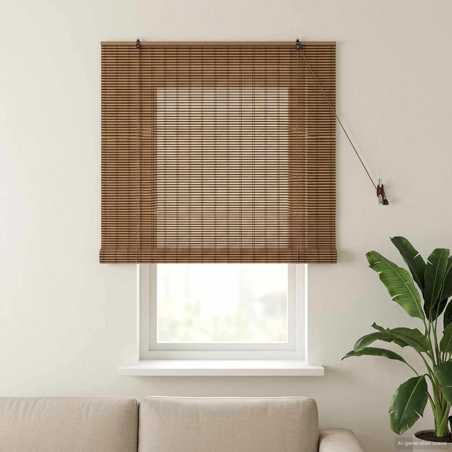 vidaXL Roller Blind Brown 160 x 160 cm Bamboo