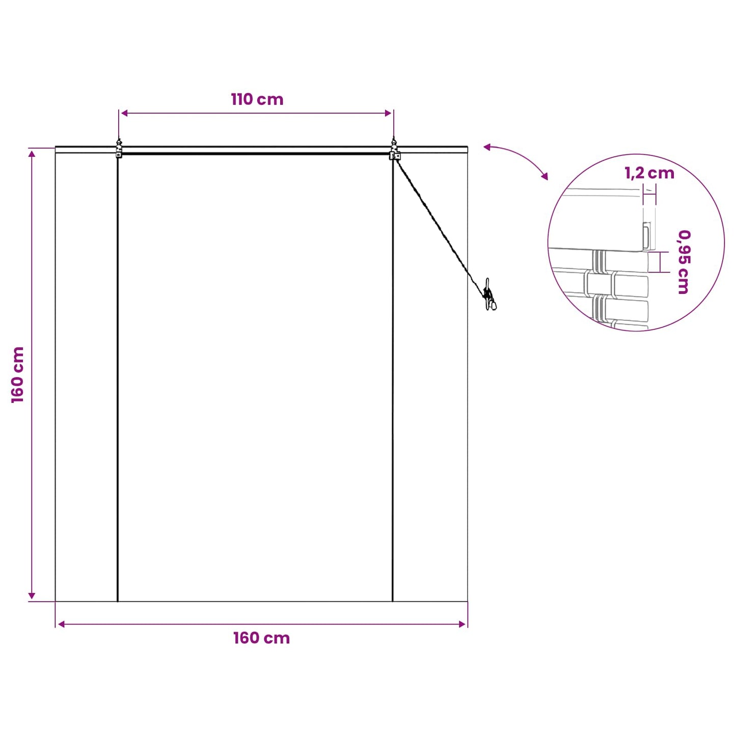 vidaXL Roller Blind Brown 160 x 160 cm Bamboo