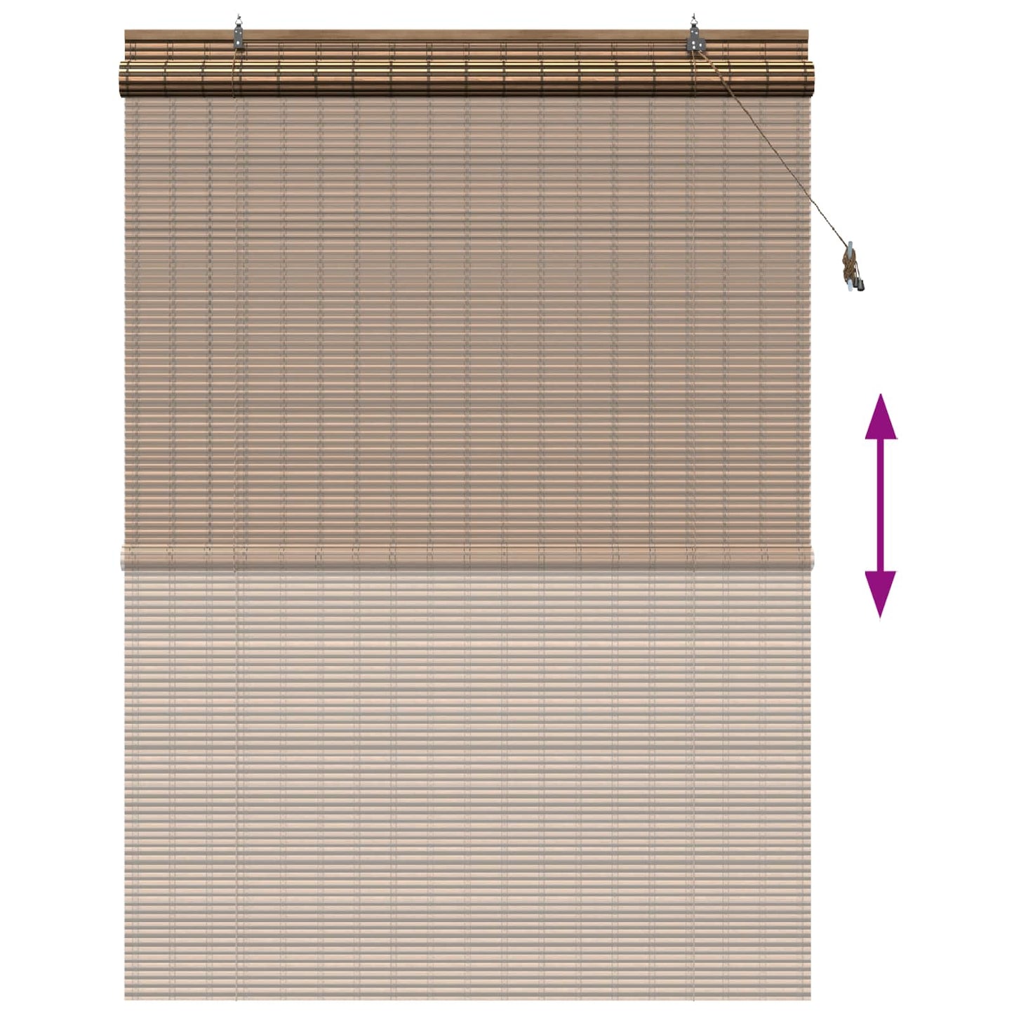 vidaXL Roller Blind Brown 160 x 220 cm Bamboo