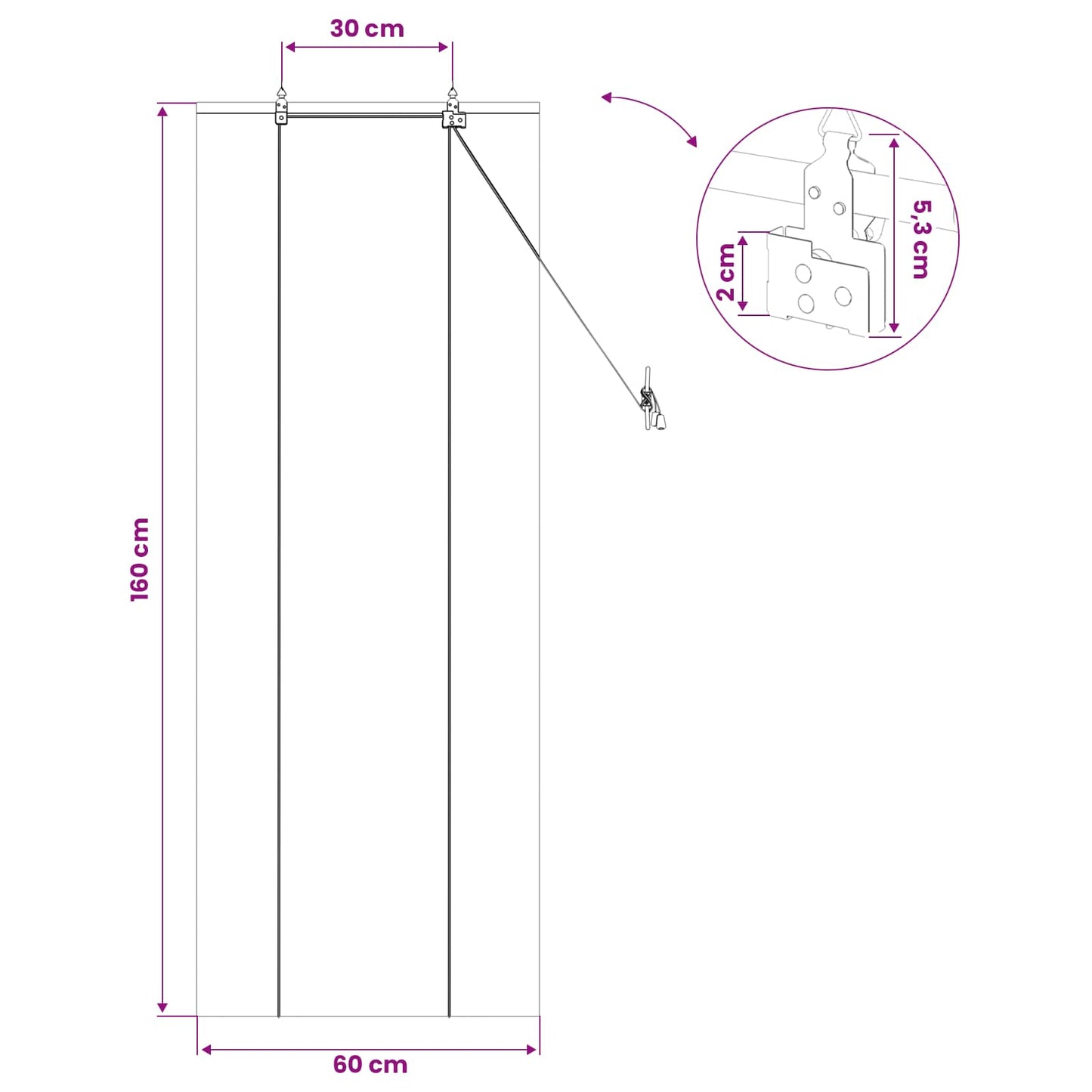 vidaXL Roller Blind Brown 60 x 160 cm Bamboo