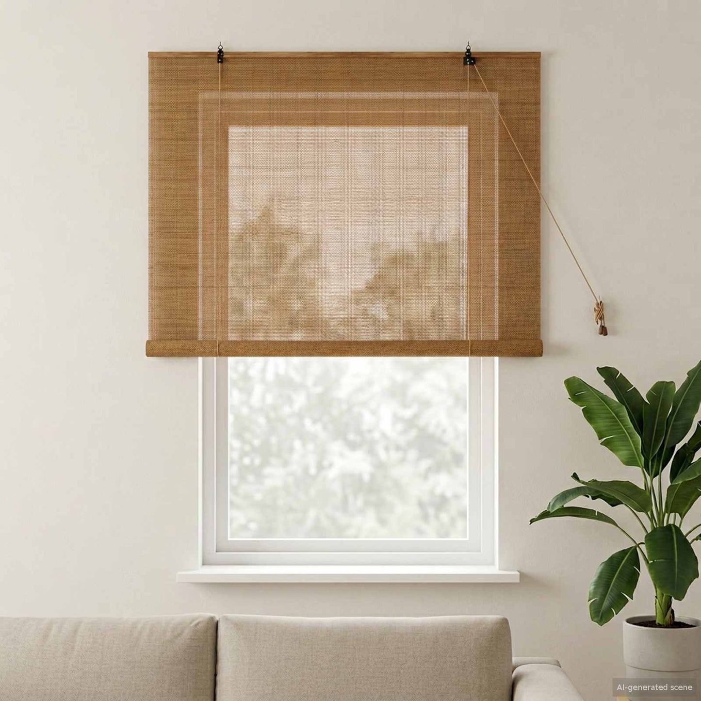 vidaXL Roller Blind Brown 160 x 160 cm Bamboo