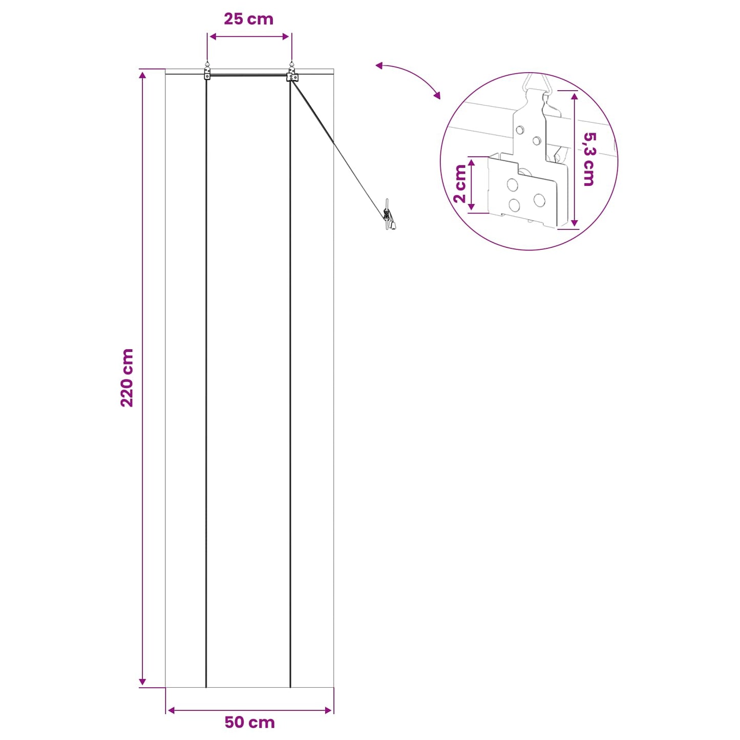 vidaXL Roller Blind Brown 50 x 220 cm Bamboo