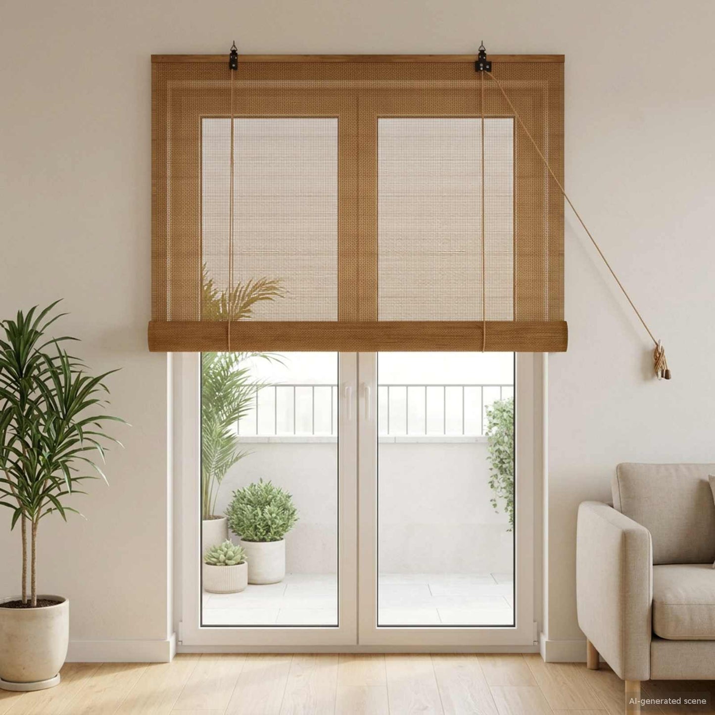 vidaXL Roller Blind Brown 80 x 220 cm Bamboo