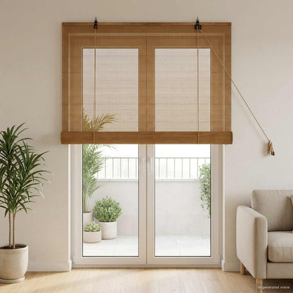 vidaXL Roller Blind Brown 90 x 220 cm Bamboo