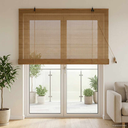 vidaXL Roller Blind Brown 130 x 220 cm Bamboo