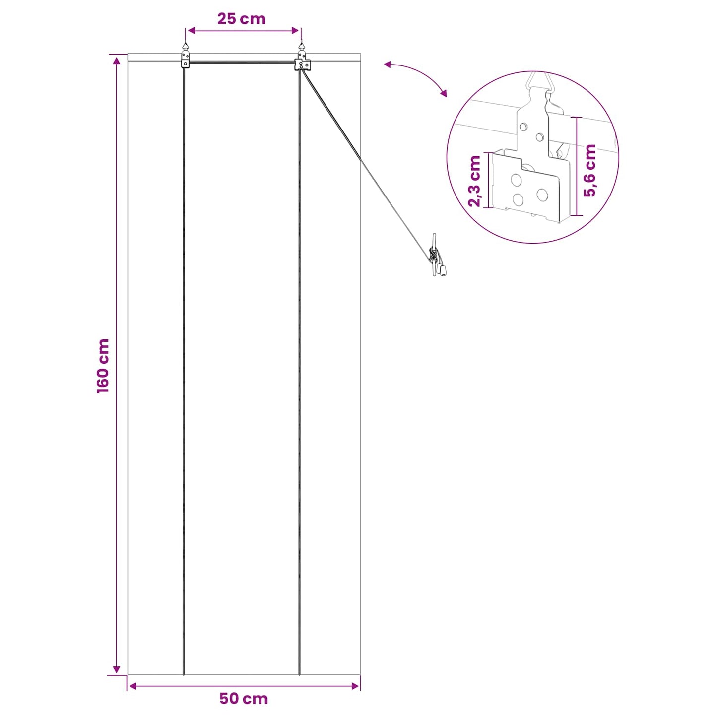 vidaXL Roller Blind Natural 50 x 160 cm Bamboo