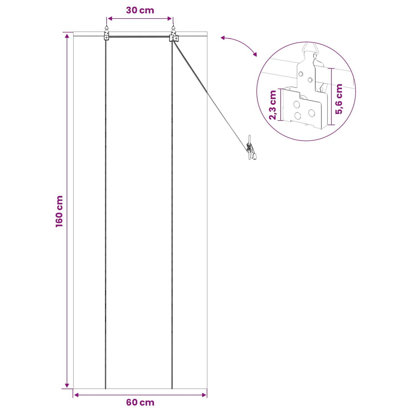 vidaXL Roller Blind Natural 60 x 160 cm Bamboo