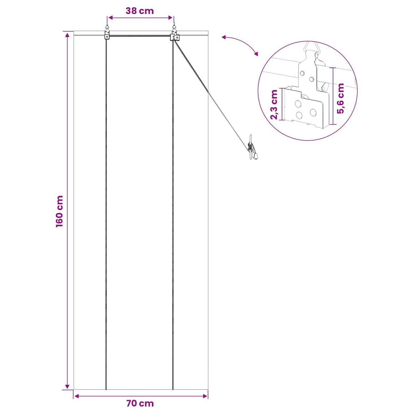 vidaXL Roller Blind Natural 70 x 160 cm Bamboo