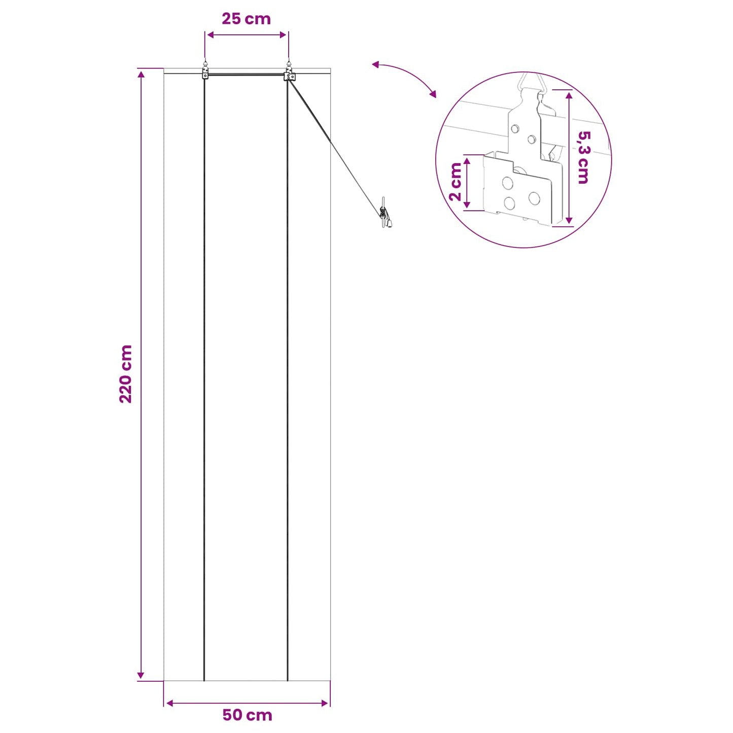 vidaXL Roller Blind Natural 50 x 220 cm Bamboo