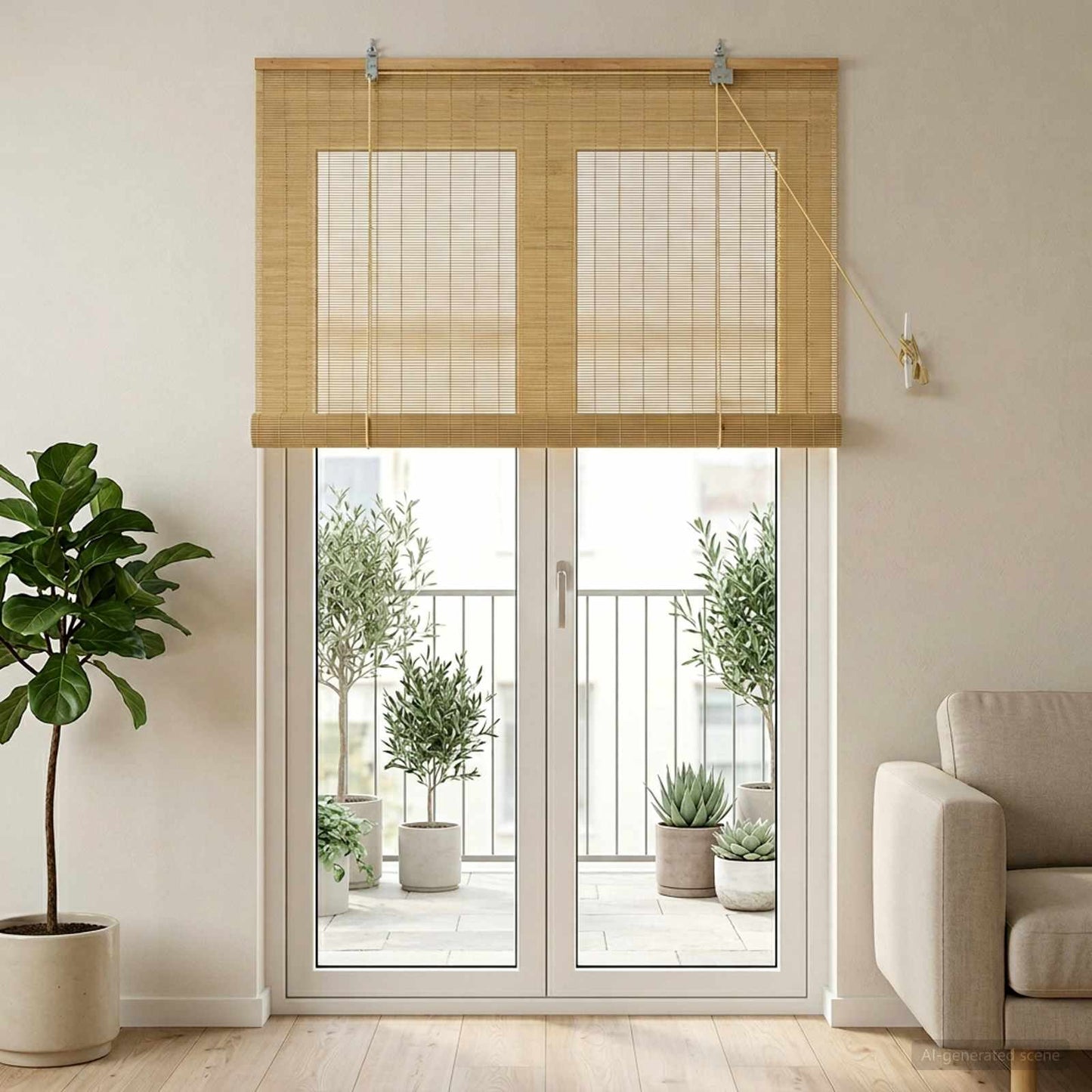 vidaXL Roller Blind Natural 110 x 220 cm Bamboo
