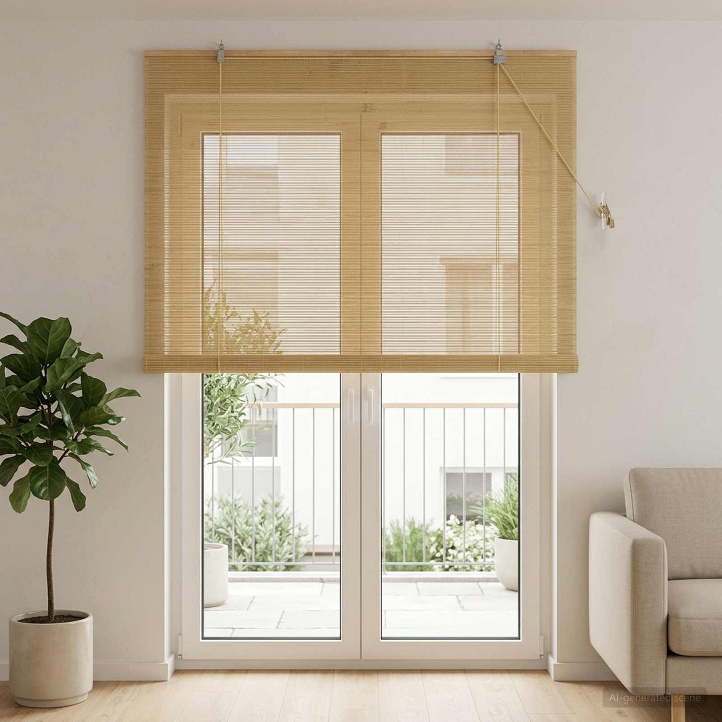 vidaXL Roller Blind Natural 160 x 220 cm Bamboo