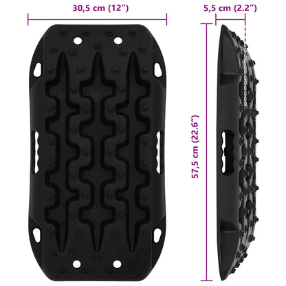 vidaXL Traction Board 2 pcs Black 57.5 x 30.5 x 5.5 cm