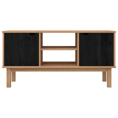 vidaXL TV Stand OTTA 113.5 x 43 x 57 cm Black Solid Pine Wood