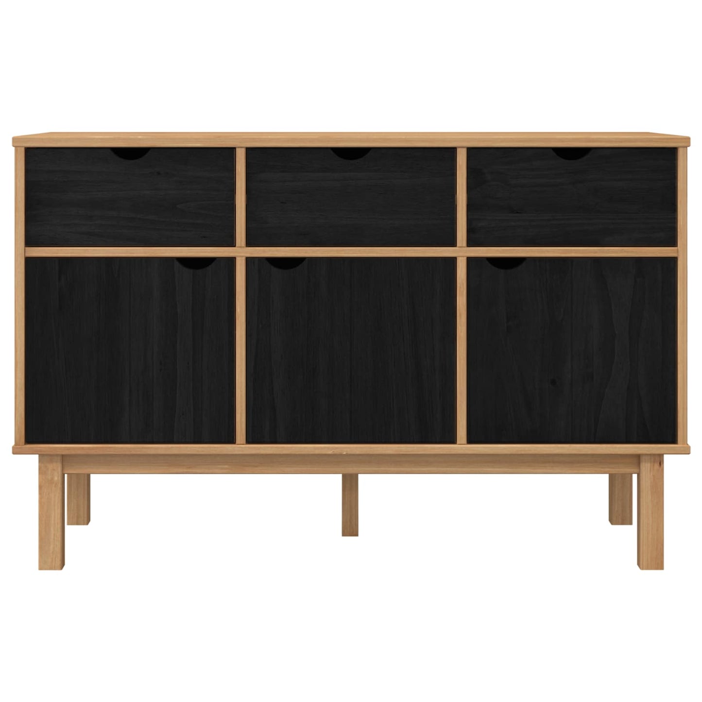 vidaXL Sideboard OTTA Brown and Black 114 x 43 x 73.5 cm