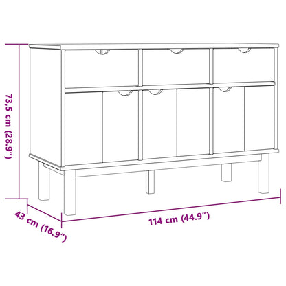 vidaXL Sideboard OTTA Brown and Black 114 x 43 x 73.5 cm