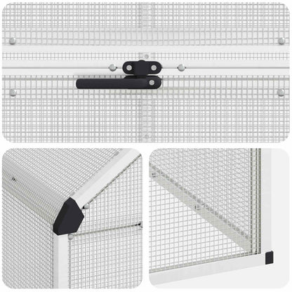 vidaXL Bird Cage Silver 181.5 x 110.5 x 173.5 cm Welded Wire Mesh