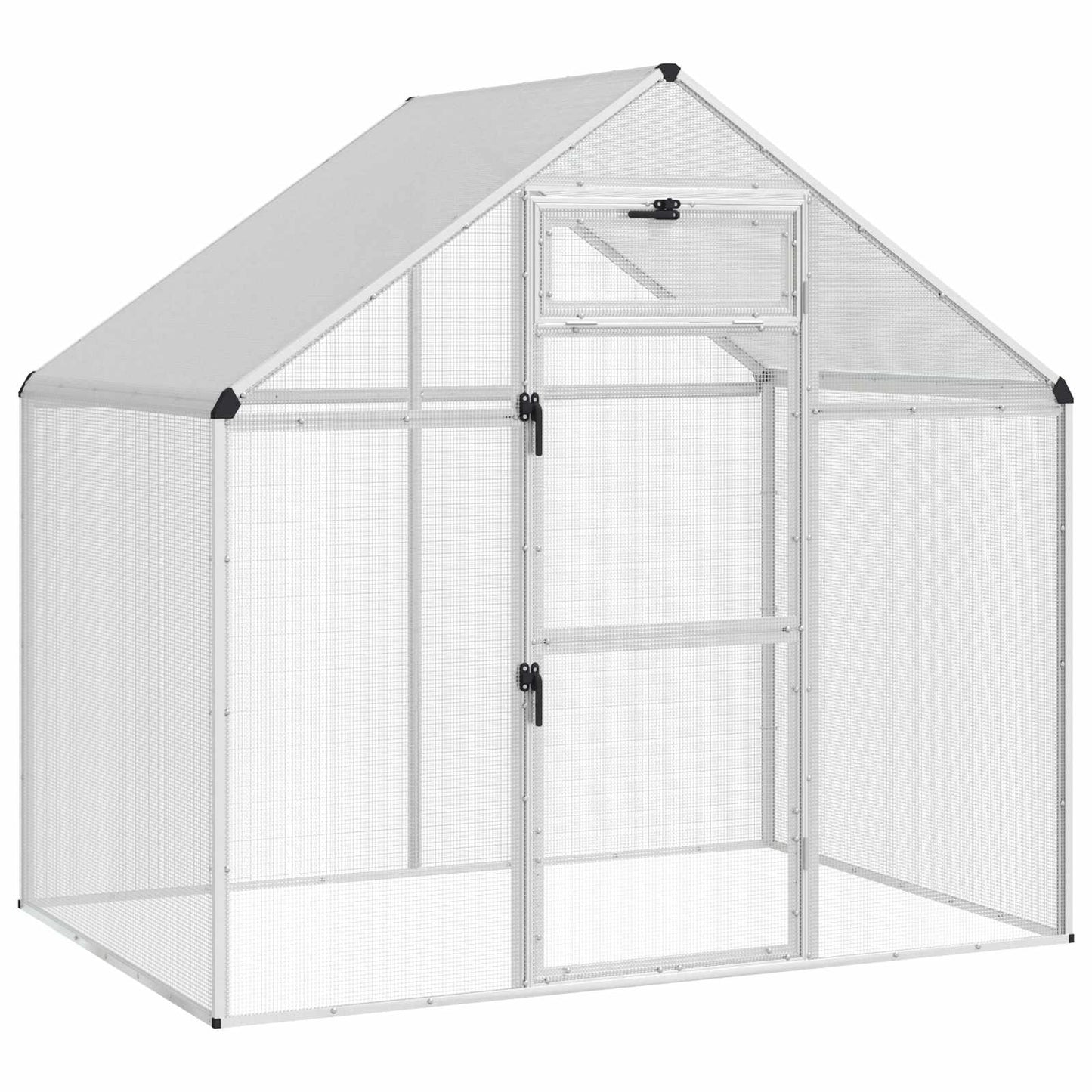 vidaXL Bird Cage Silver 181.5 x 110.5 x 173.5 cm Welded Wire Mesh