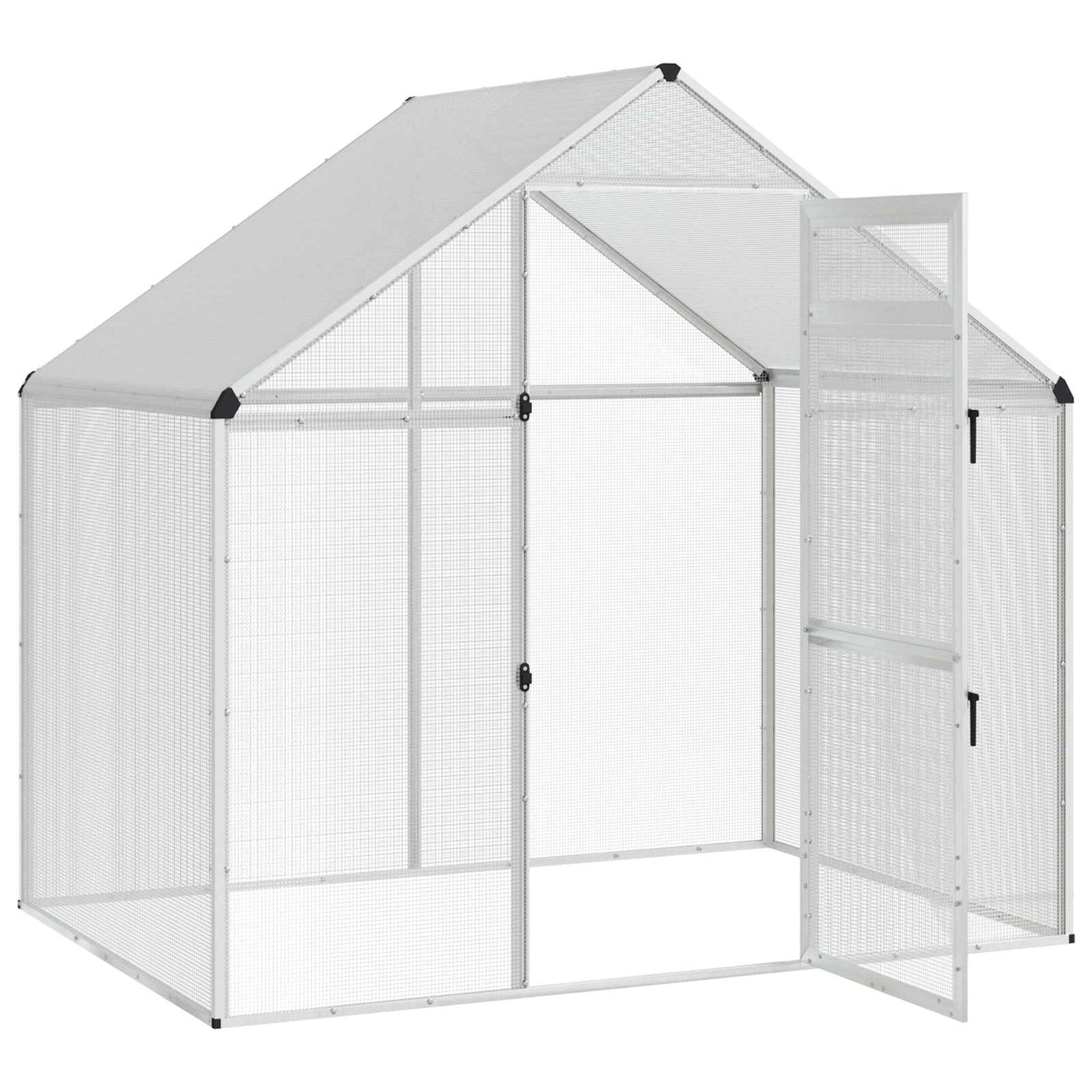 vidaXL Bird Cage Silver 181.5 x 110.5 x 173.5 cm Welded Wire Mesh