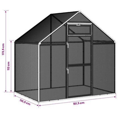 vidaXL Bird Cage Silver 181.5 x 110.5 x 173.5 cm Welded Wire Mesh