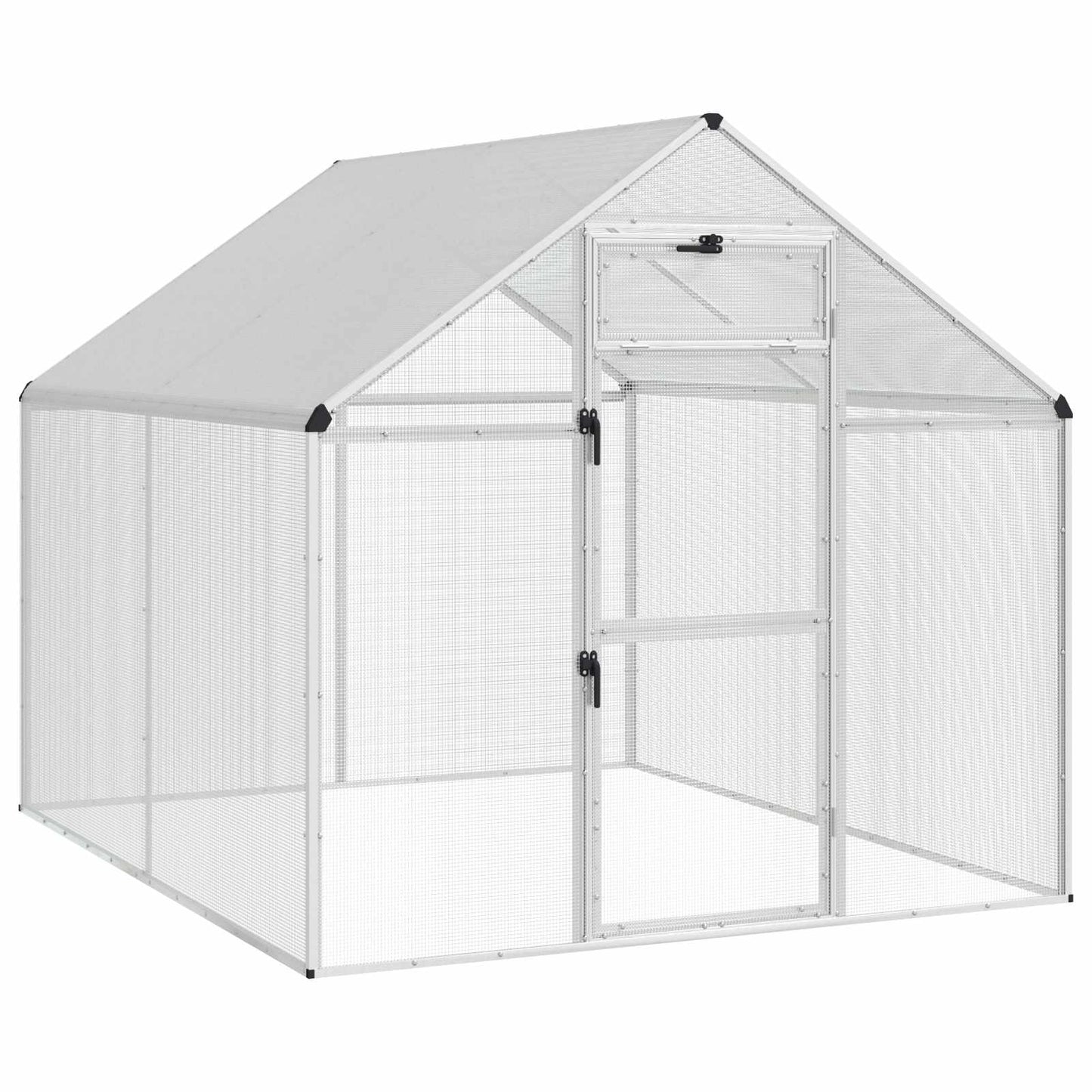 vidaXL Bird Cage Silver 181.5 x 221 x 173.5 cm Welded Wire Mesh