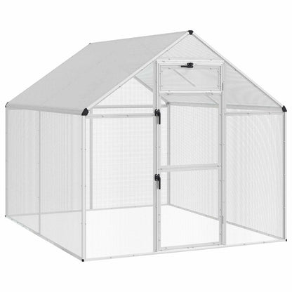 vidaXL Bird Cage Silver 181.5 x 221 x 173.5 cm Welded Wire Mesh