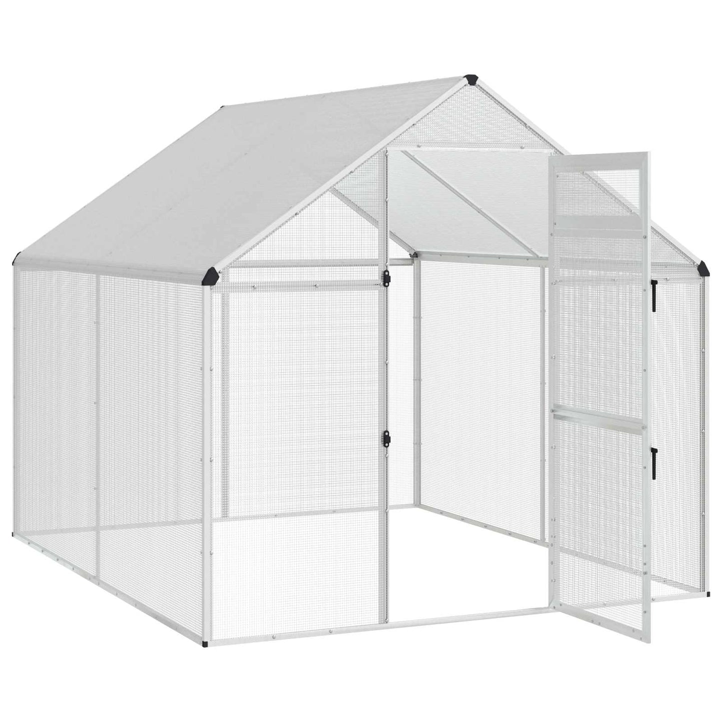 vidaXL Bird Cage Silver 181.5 x 221 x 173.5 cm Welded Wire Mesh