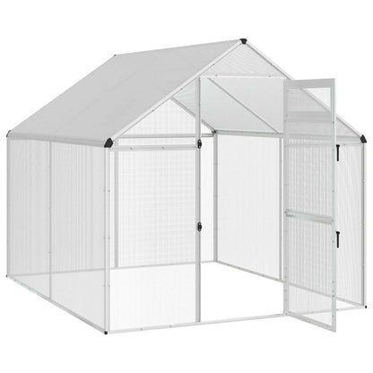 vidaXL Bird Cage Silver 181.5 x 221 x 173.5 cm Welded Wire Mesh