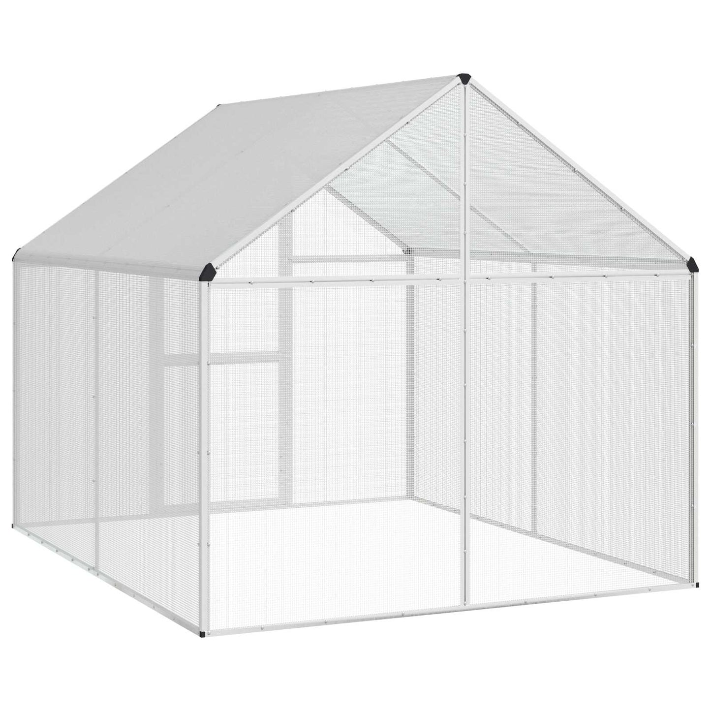 vidaXL Bird Cage Silver 181.5 x 221 x 173.5 cm Welded Wire Mesh