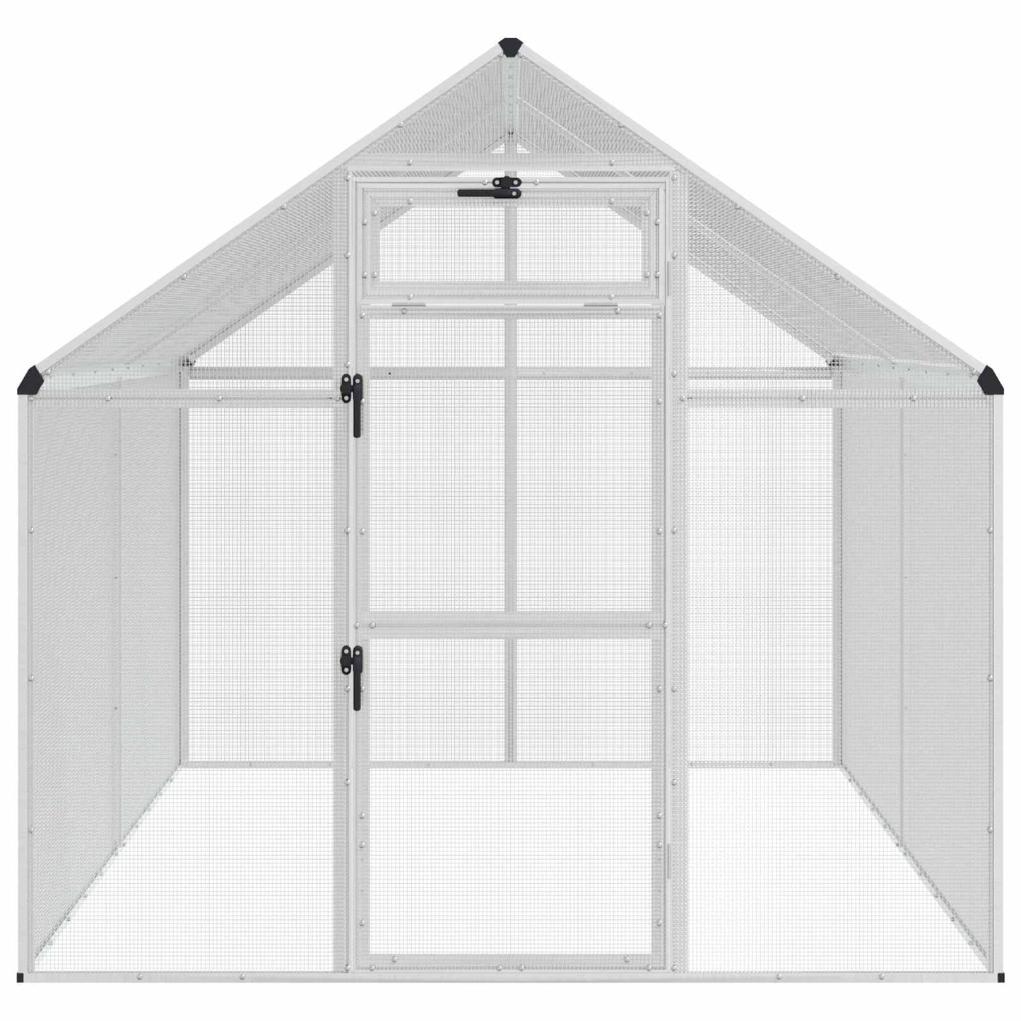 vidaXL Bird Cage Silver 181.5 x 221 x 173.5 cm Welded Wire Mesh