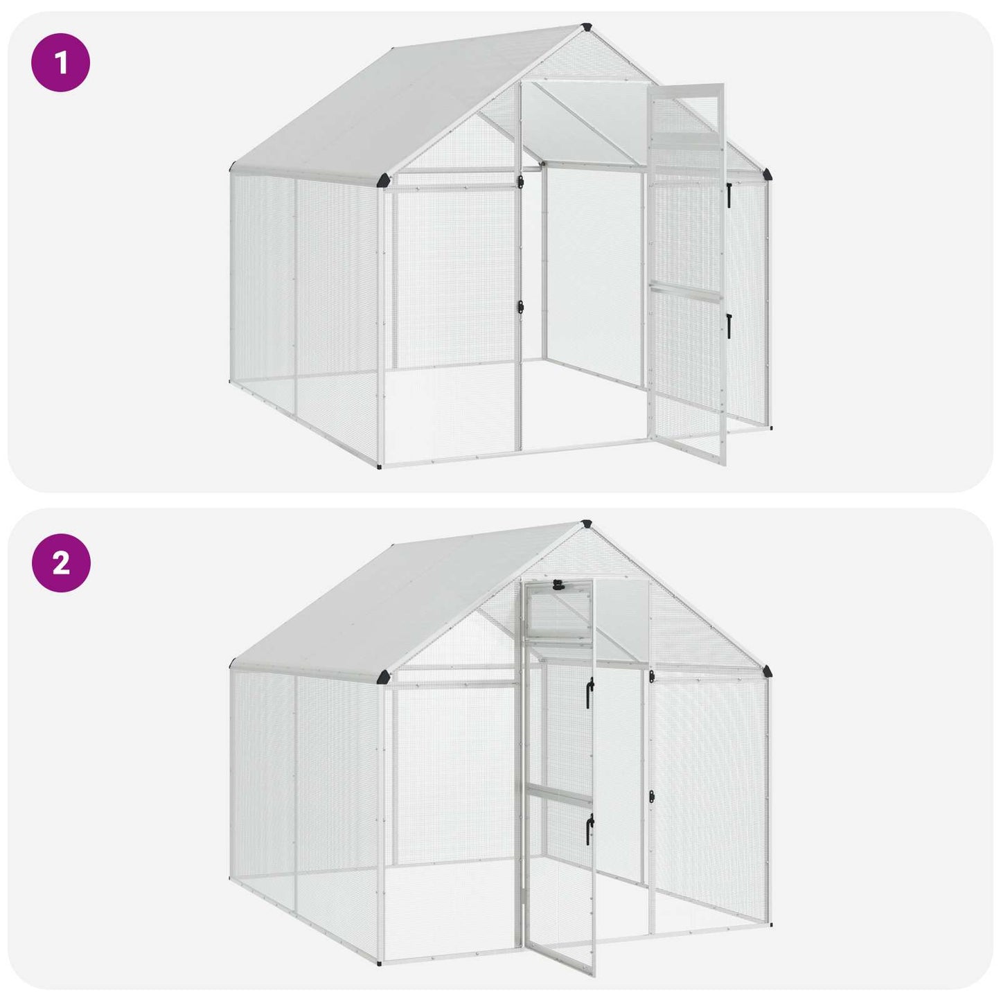 vidaXL Bird Cage Silver 181.5 x 221 x 173.5 cm Welded Wire Mesh