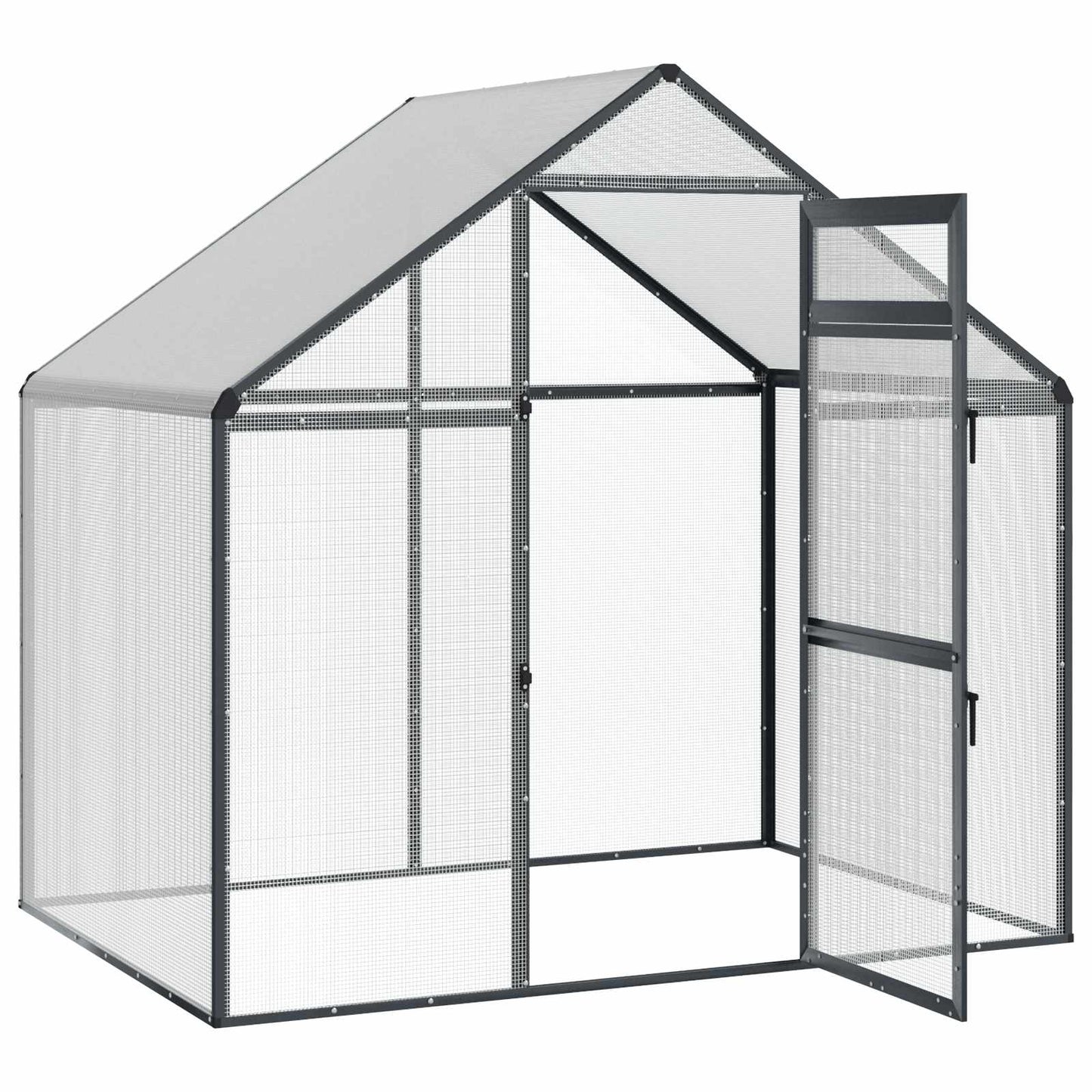 vidaXL Bird Cage Anthracite 181.5 x 110.5 x 173.5 cm Welded Wire Mesh